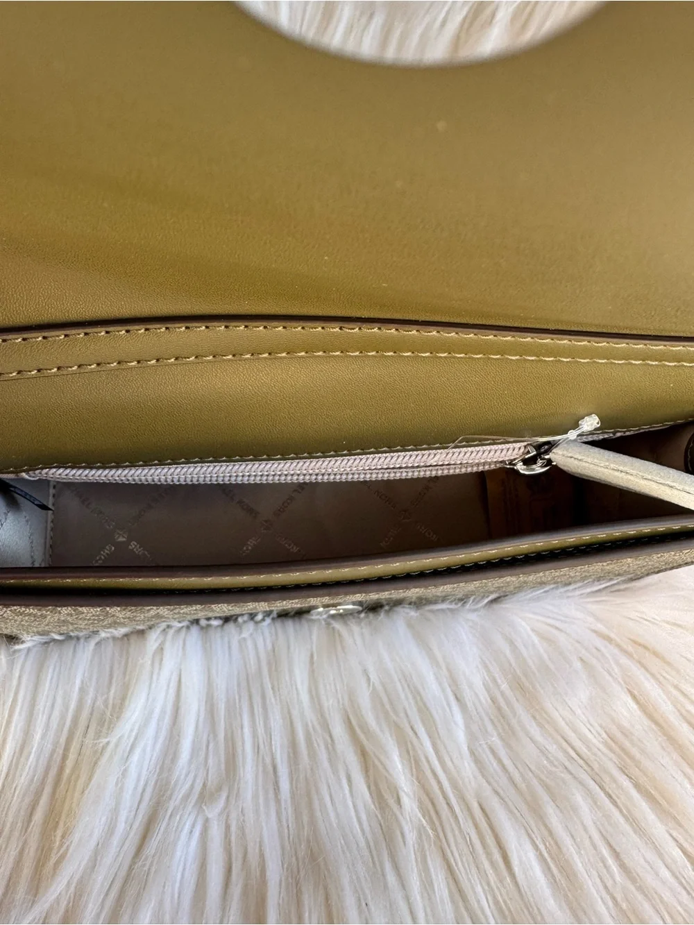 Michael Kors Olive MK Logo Crossbody with Chain Strap